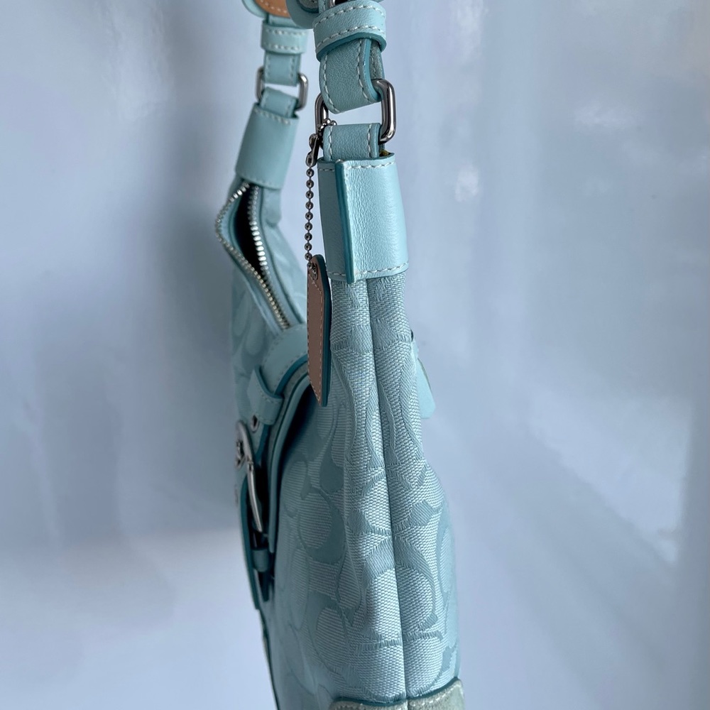 Aqua Blue COACH Signature Hobo Bag 🌊 - Picture 2 of 8